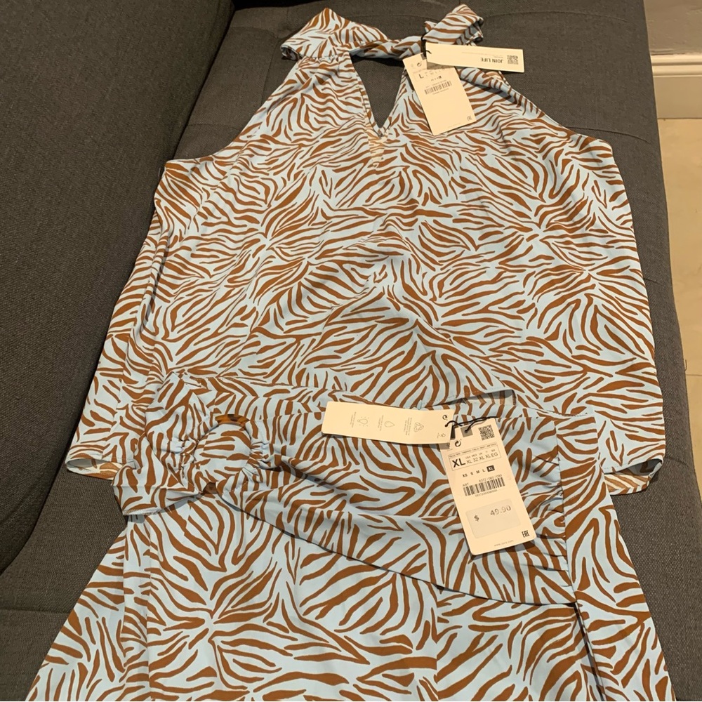 Sleeveless tank top skirt set